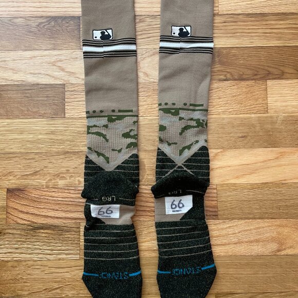 Men's Large 8-12 Stance MLB Diamond Pro Long Baseball Socks Tan Camo Feel360 - Picture 2 of 2